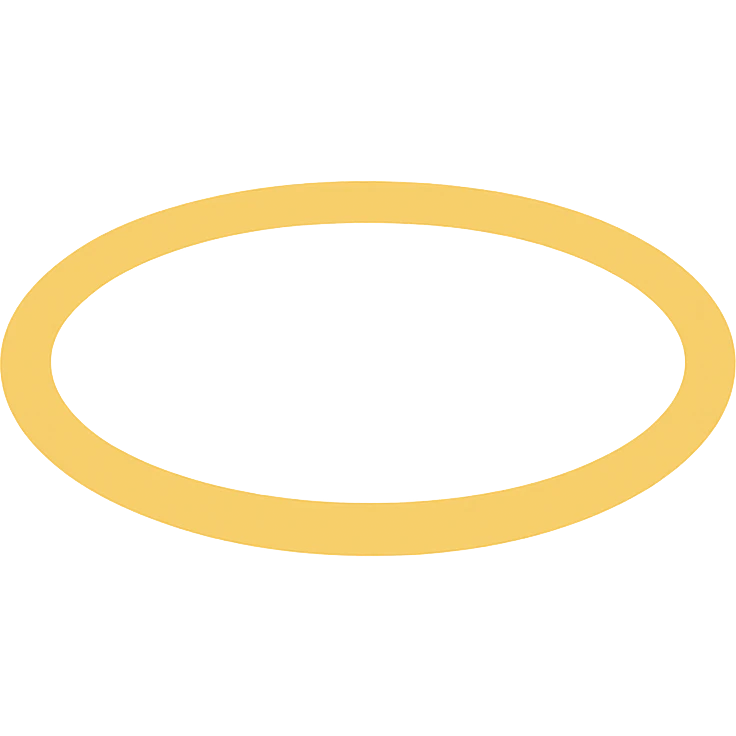minimalist saint halo, thin golden circle, flat style emoji