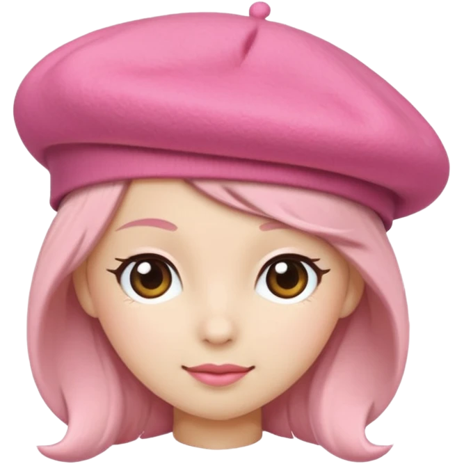 a pink beret hat emoji