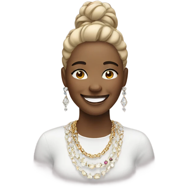 smiling woman with jewelry emoji