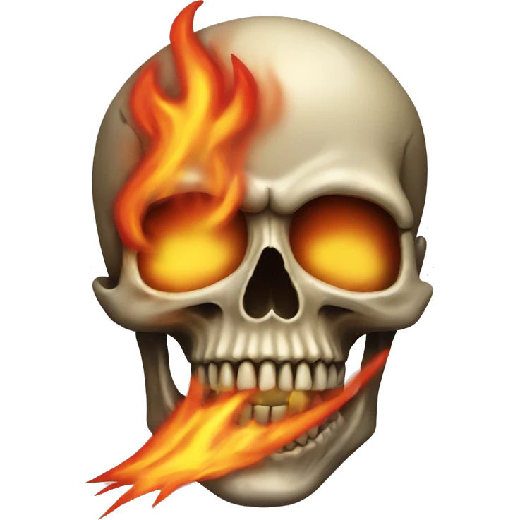 skull on fire from hot pepper emoji