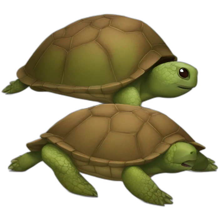 dos tortugas de agua color marron emoji