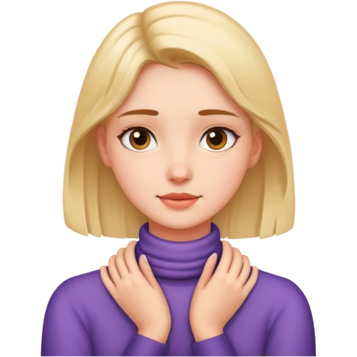 Girl with hands around neck emoji