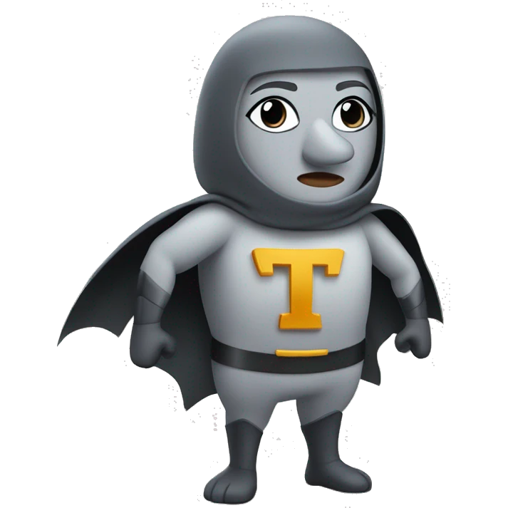 superhero called Annemetter, which is part woman part pigeon with letter T on her chest emoji