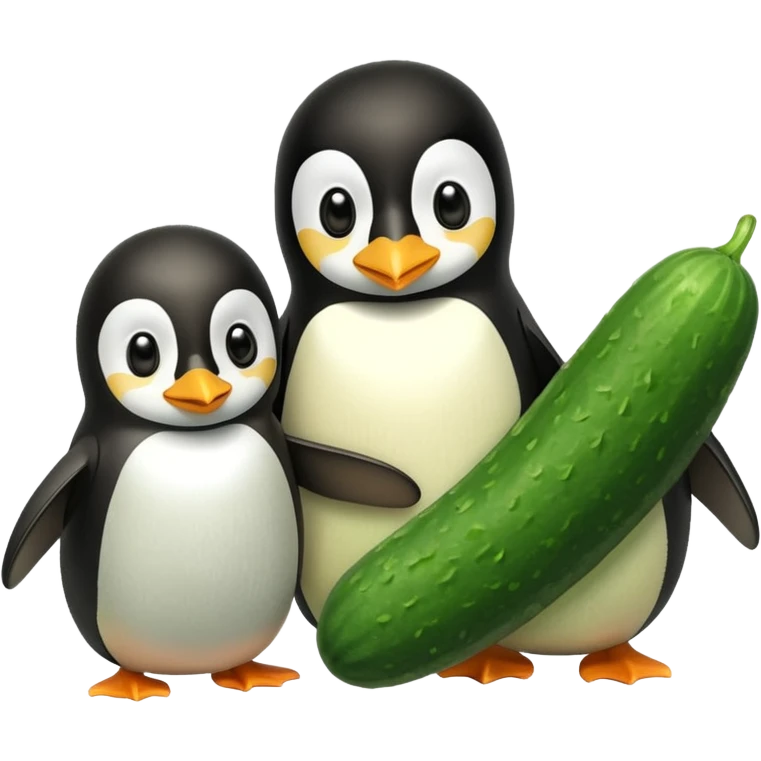 pinguine and a cucumber emoji