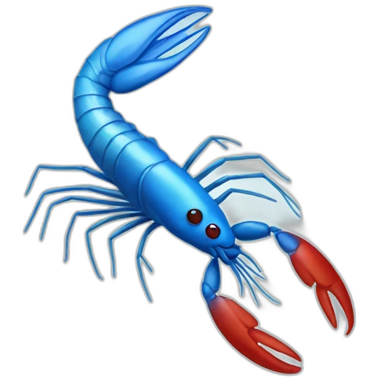 shrimp blue white and red emoji