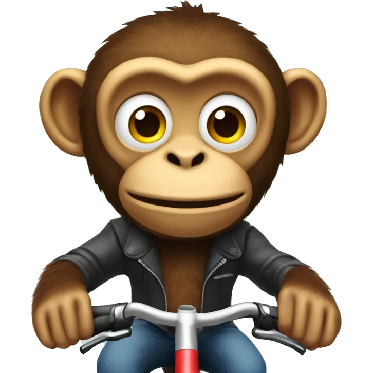 A monkey on a bicycle simulator emoji