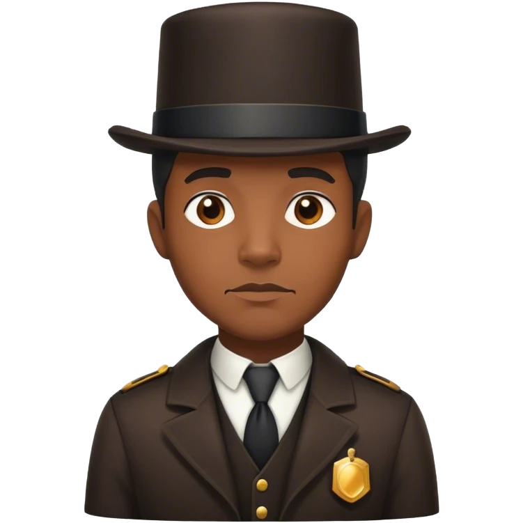 Black Detective with a tophat emoji