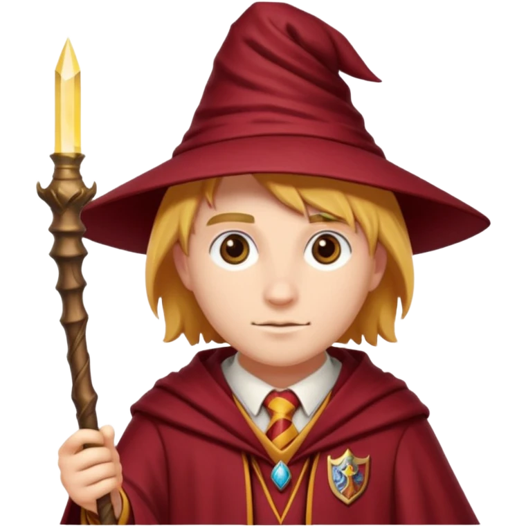 Gryffindor wizard with wand emoji