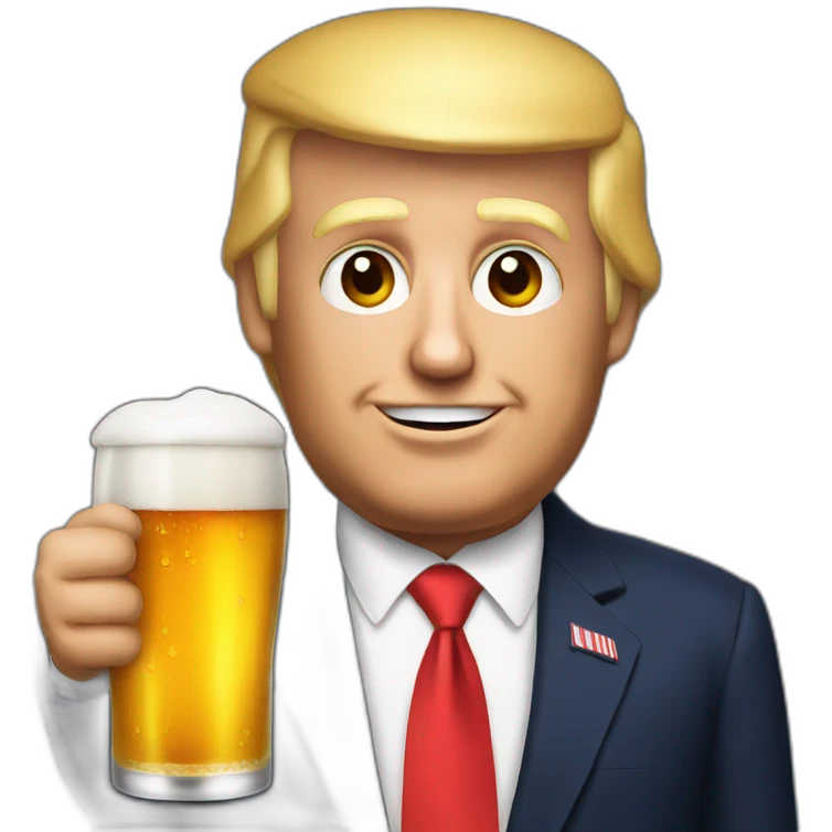Trump drink beer emoji