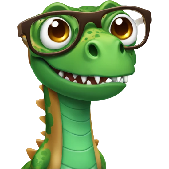 dinosaurio con lentes  emoji