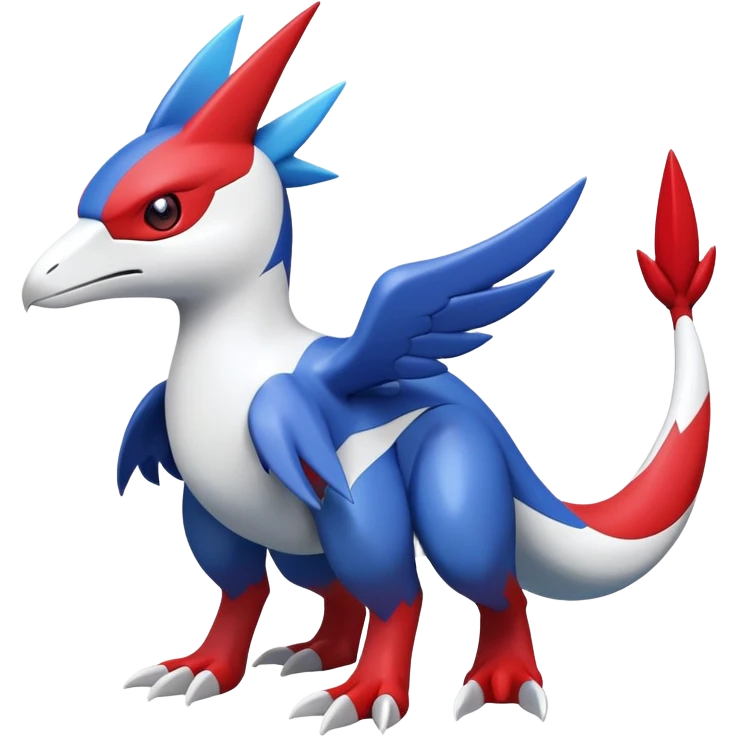 Cute Shiny Guilmon-Silvally-Latias-Fakémon-hybrid-creature (full body)  emoji