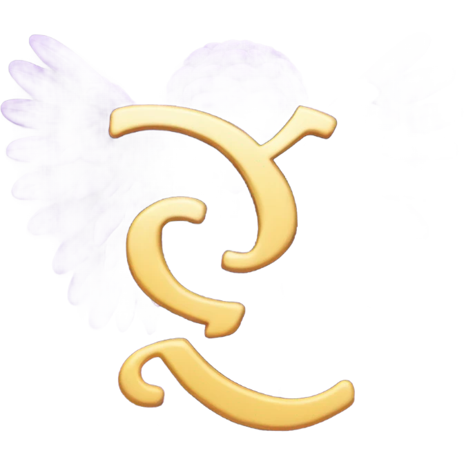 Purple letter s with wings emoji