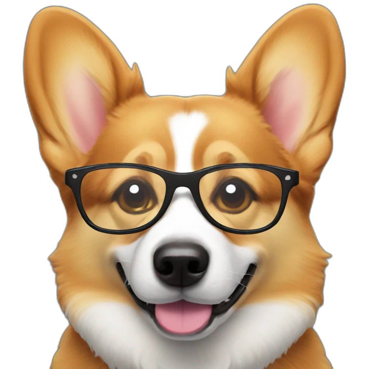 Corgi with glasses  emoji