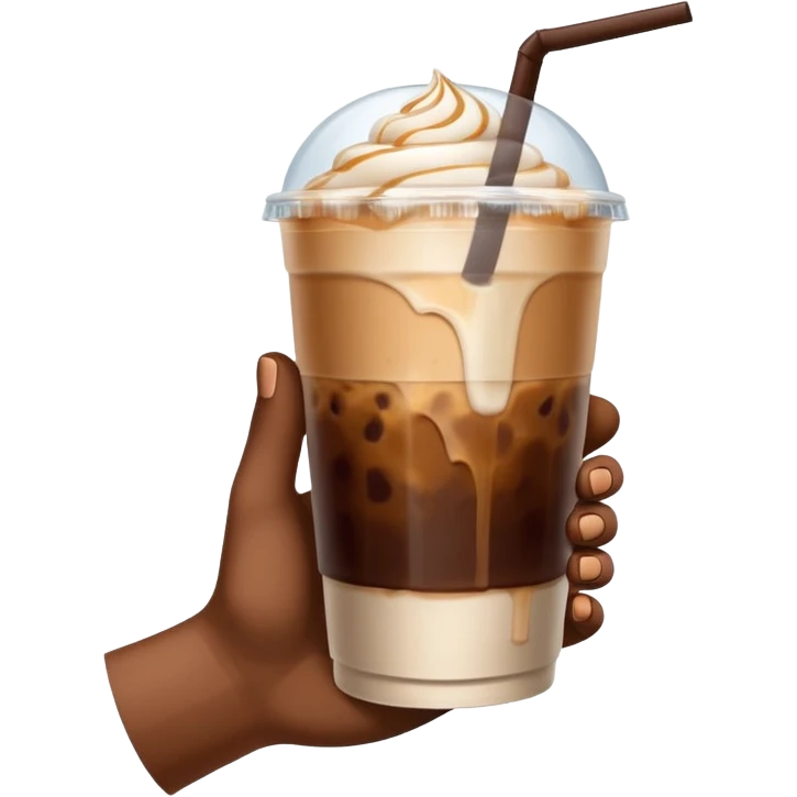 a white hand holding an iced coffee but just the hand and the cup emoji