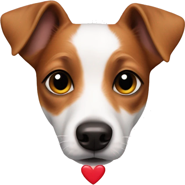 Jack Russell with a heart emoji