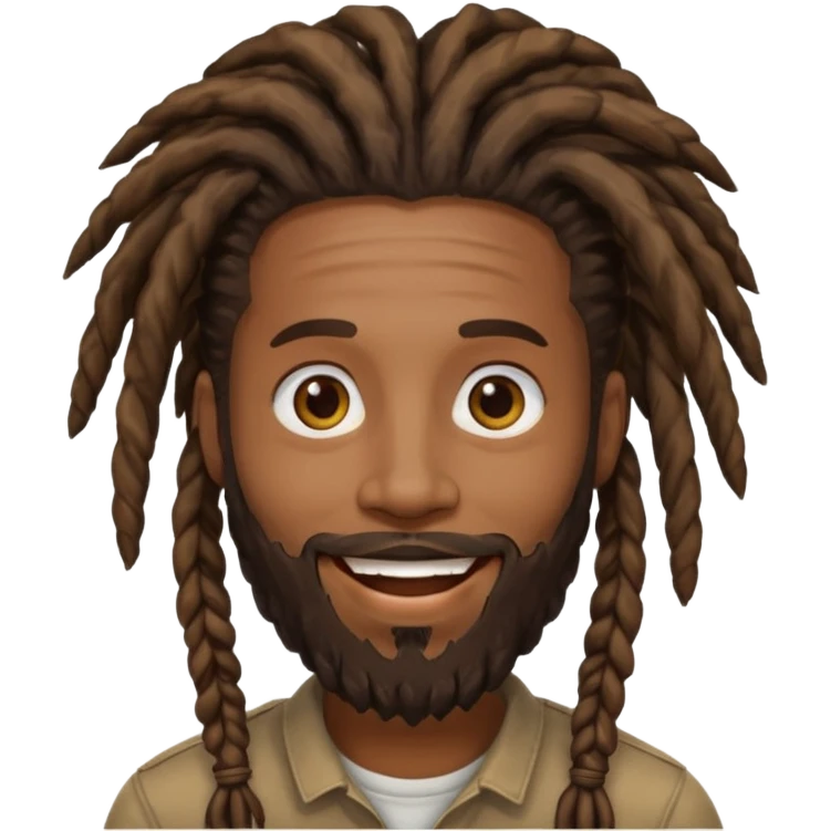 Black guy with dreadlocks and a beard emoji