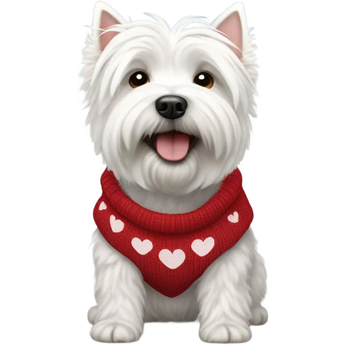 West highland dog with heart sweater emoji