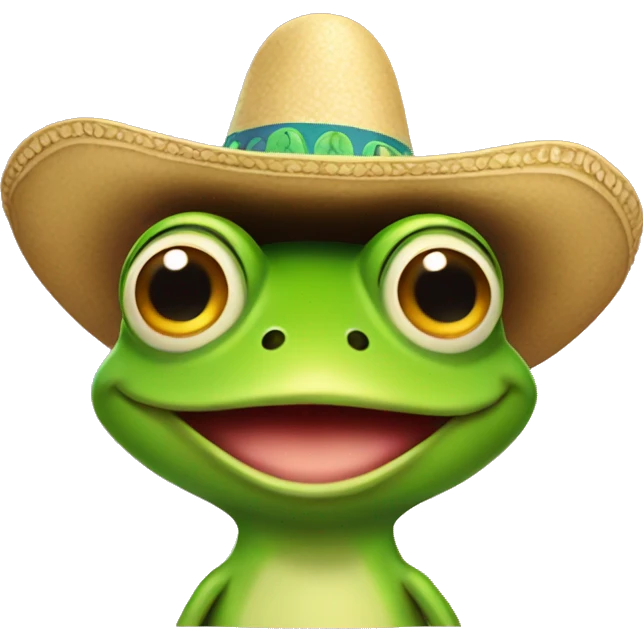 smiling frog with sombrero emoji