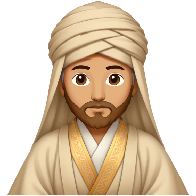 Cinematic Realistic Rumi Portrait Emoji, depicted as a mystical poet with soulful eyes and flowing traditional robes, rendered with delicate textures and ethereal soft lighting that captures his transcendent spiritual wisdom. emoji