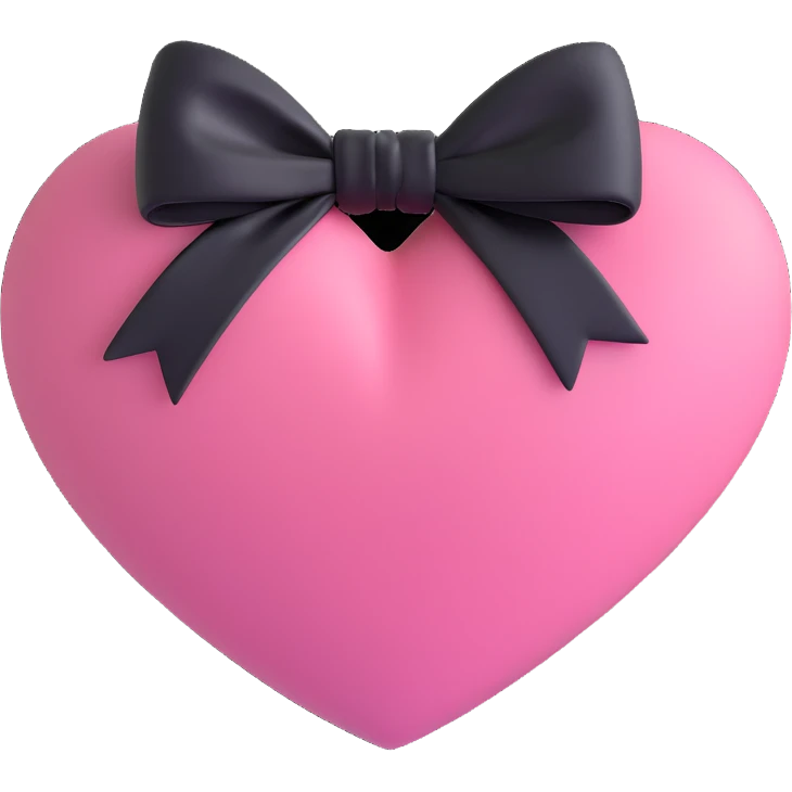 pink heart with a black bow knot emoji