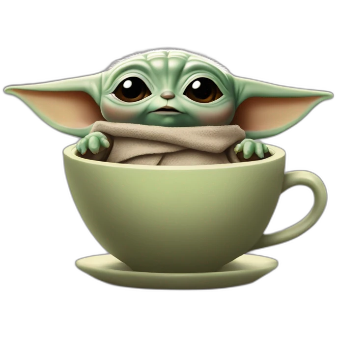 Baby yoda with thé mandalorian emoji