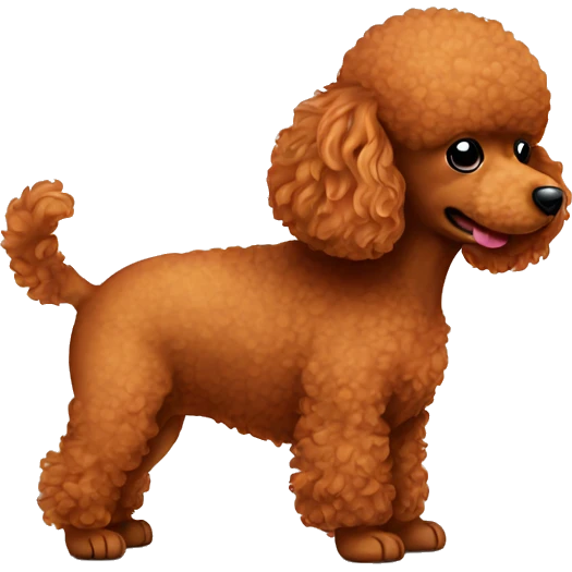 red toy poodle pooping emoji