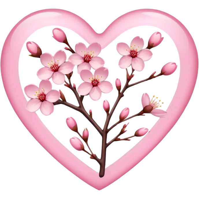 Heart of cherry blossom inside emoji