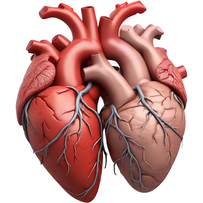 Two anatomical hearts attached together  emoji