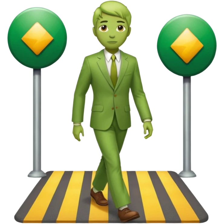 Green walking man, Crosswalk Lights. emoji