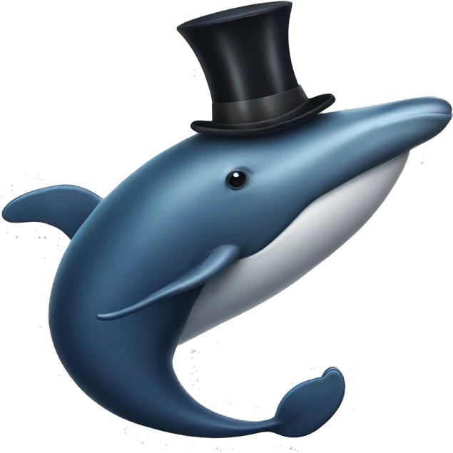 a whale with a tophat emoji