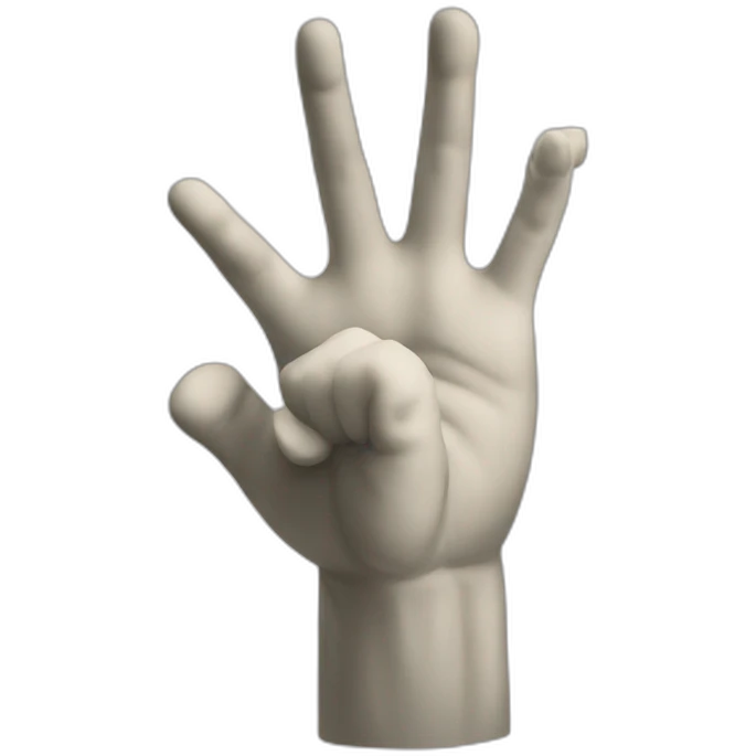 Italian statue making fingers number 2 emoji