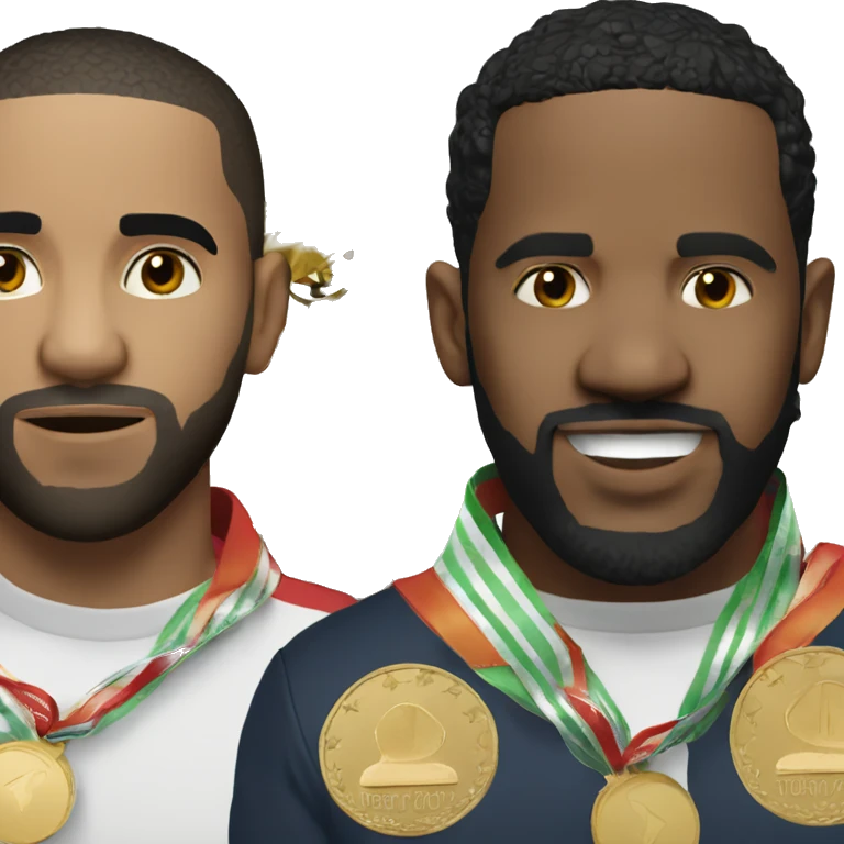 Drake with winner trophy Kendrick Lamar with you tried medal  emoji