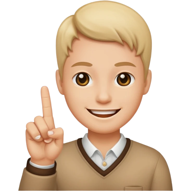 Smiling with a middle finger emoji