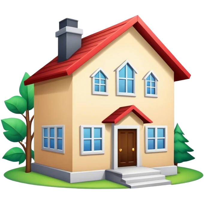 Stock market arrow going up behind the house without a frame emoji