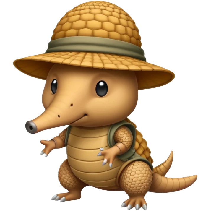 Armadillo with incognito hat emoji