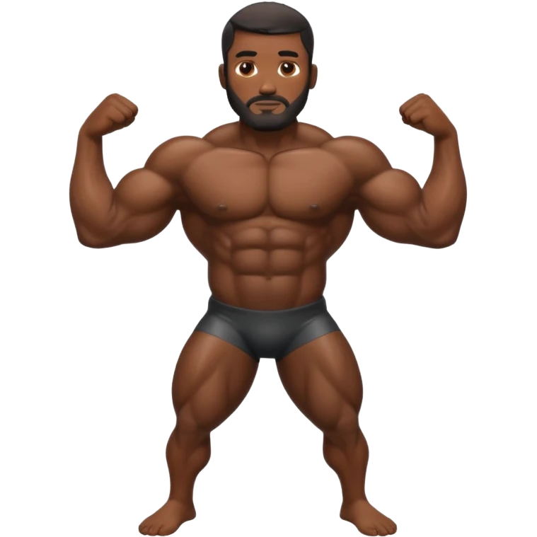 Giant big booty black very oily man back towards viewer whole body view  emoji