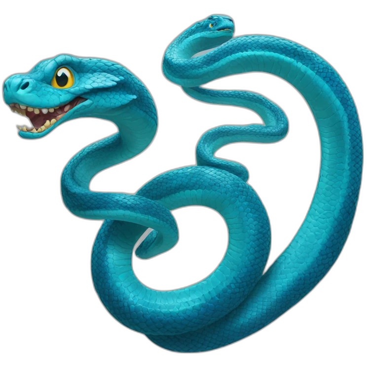 Un grand serpent bleu qui brille emoji