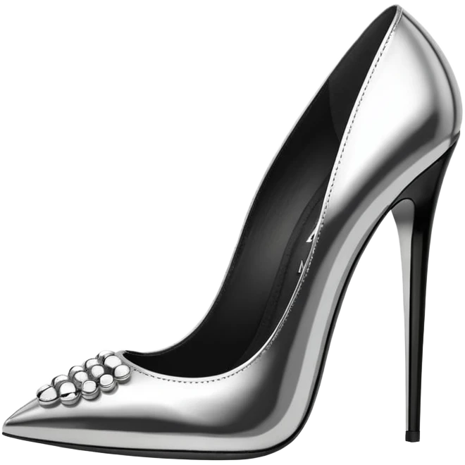 Alexander wang 10 inch high heel stilettos, with lots of chrome embellishments  emoji