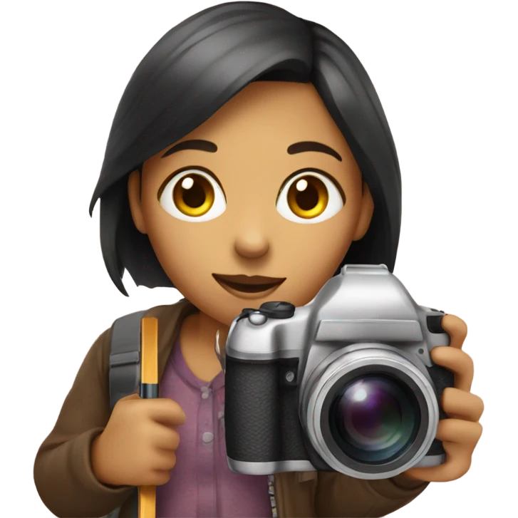 girl with a camera and a pencil emoji