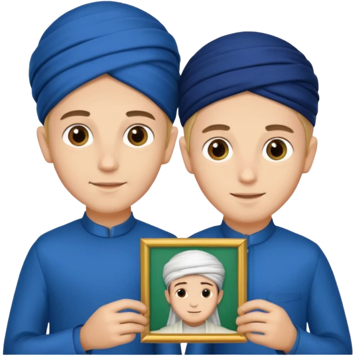 تصویر دوتا پسرزیبا که تابلو مناسب عید غدیر رو دردست دارند  emoji