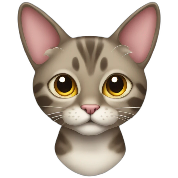 Three legged one eared big eyed furry cat emoji