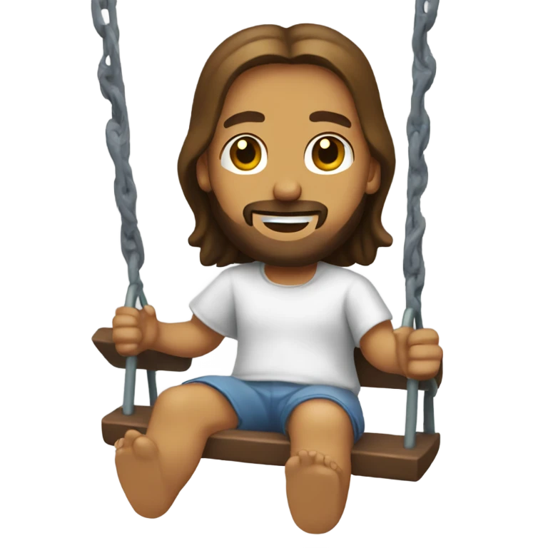 Jesus on playground swing emoji