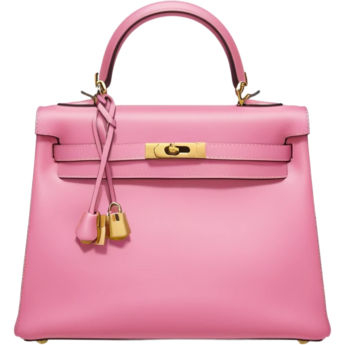 hermes kelly bubblegum pink color gold hardware emoji