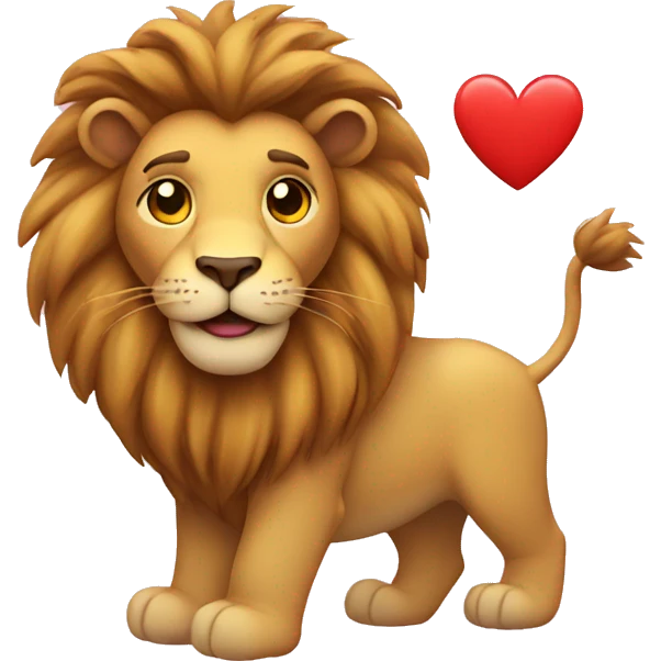 Lion with hearts emoji