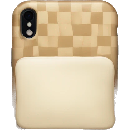 iPhone with beige checkered case emoji