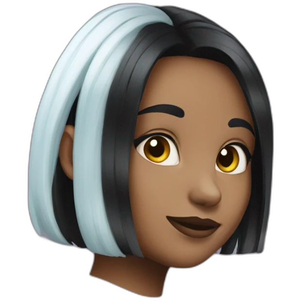 alice in wonderland black and short hair emoji