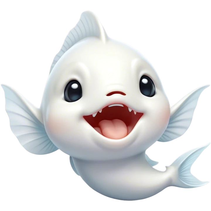 Cinematic Cute Yawning White Goldfish Portrait Emoji, Head tilted slightly with a dramatic, wide-open yawn, showcasing a smooth, pure white body with graceful, flowing fins, eyes barely open in drowsy contentment, Simplified yet irresistibly adorable features, highly detailed, glowing with a soft, cozy glow, high shine, relaxed yet expressive, stylized with a touch of whimsy, bright and endearing, soft glowing outline, capturing the essence of a sleepy yet affectionate goldfish, so drowsy it feels like it could float out of the screen and curl up for a nap! emoji