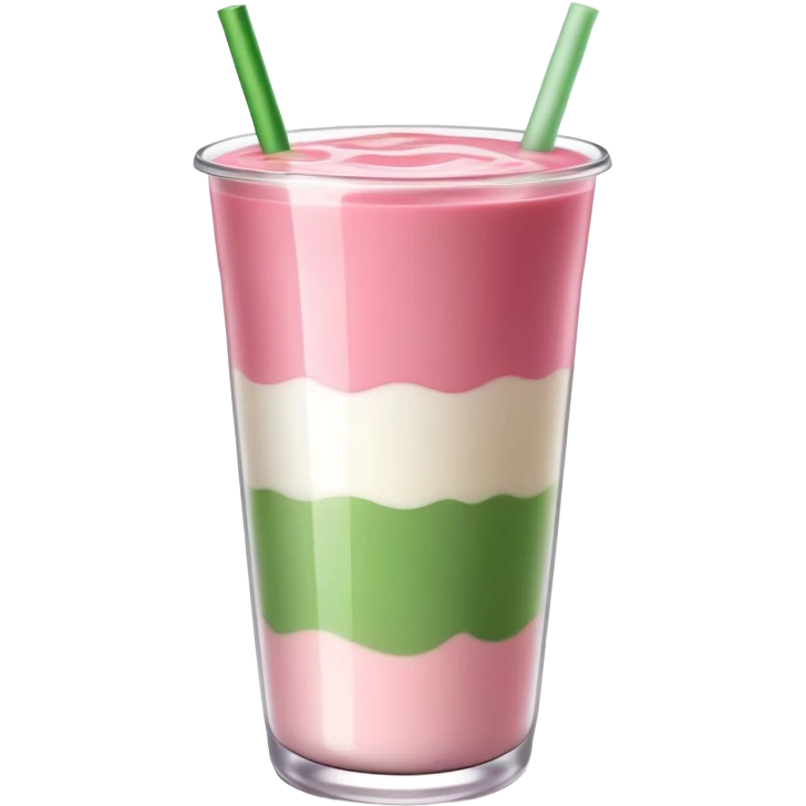 Strawberry matcha milk tea emoji