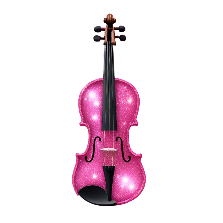 Pink glitter violin  emoji
