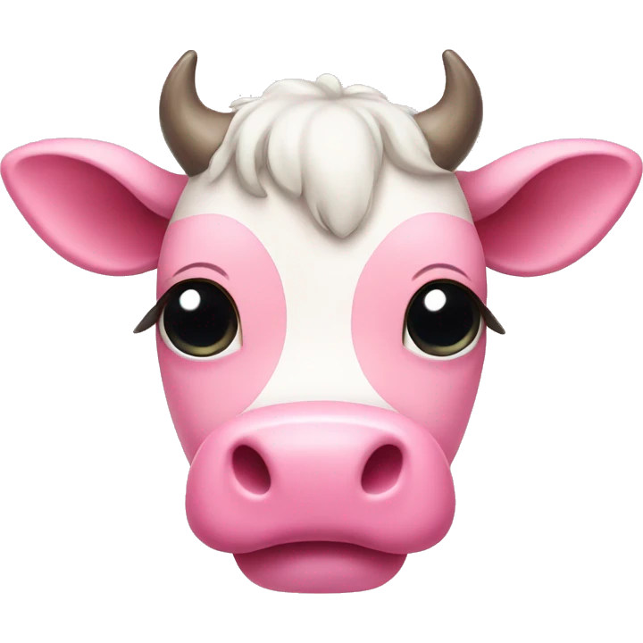 Pink kawaii cow  emoji